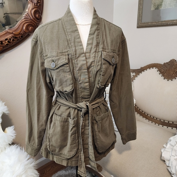 Free People Jackets & Blazers - Free People Olive Green Cargo Jacket